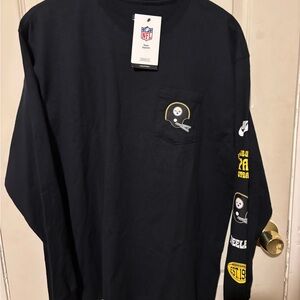 NFL Black Long Sleeve Shirt with Steelers team logo